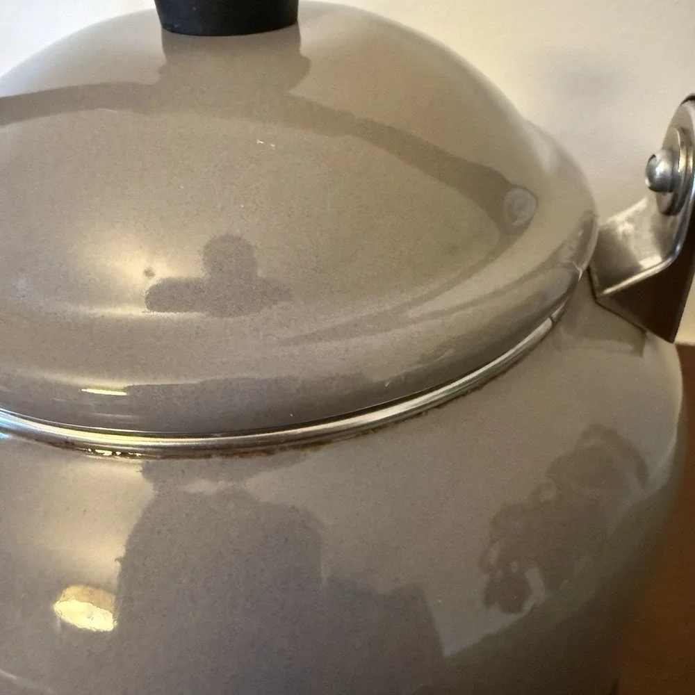 Le Creuset Demi Tea Kettle Pot 1.25 Qt Light Dark  Gray Enamel Steel - READ